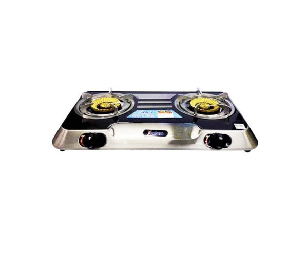Astron GS-8080 Heavy Duty Cast Iron Double Burner Gas Stove Stainless Steel Body